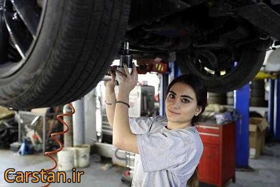 درآمد شغل مکانیکی مشکلات شغل مکانیکی زنان مکانیک آموزش مکانیک خودرو تعمیرکار زن در ایران